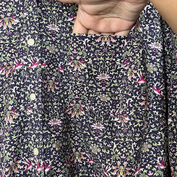 Women's Talbots Size 20W Purple Ditzy Floral Long Sleeve Button Down - Picture 5 of 8